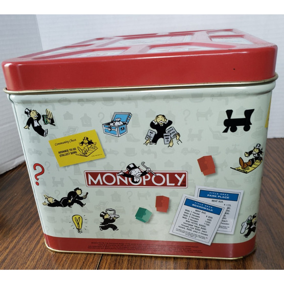 Vintage Hasbro Monopoly Large Popcorn Tin Toy Chest 1998 - Picture 5 of 11